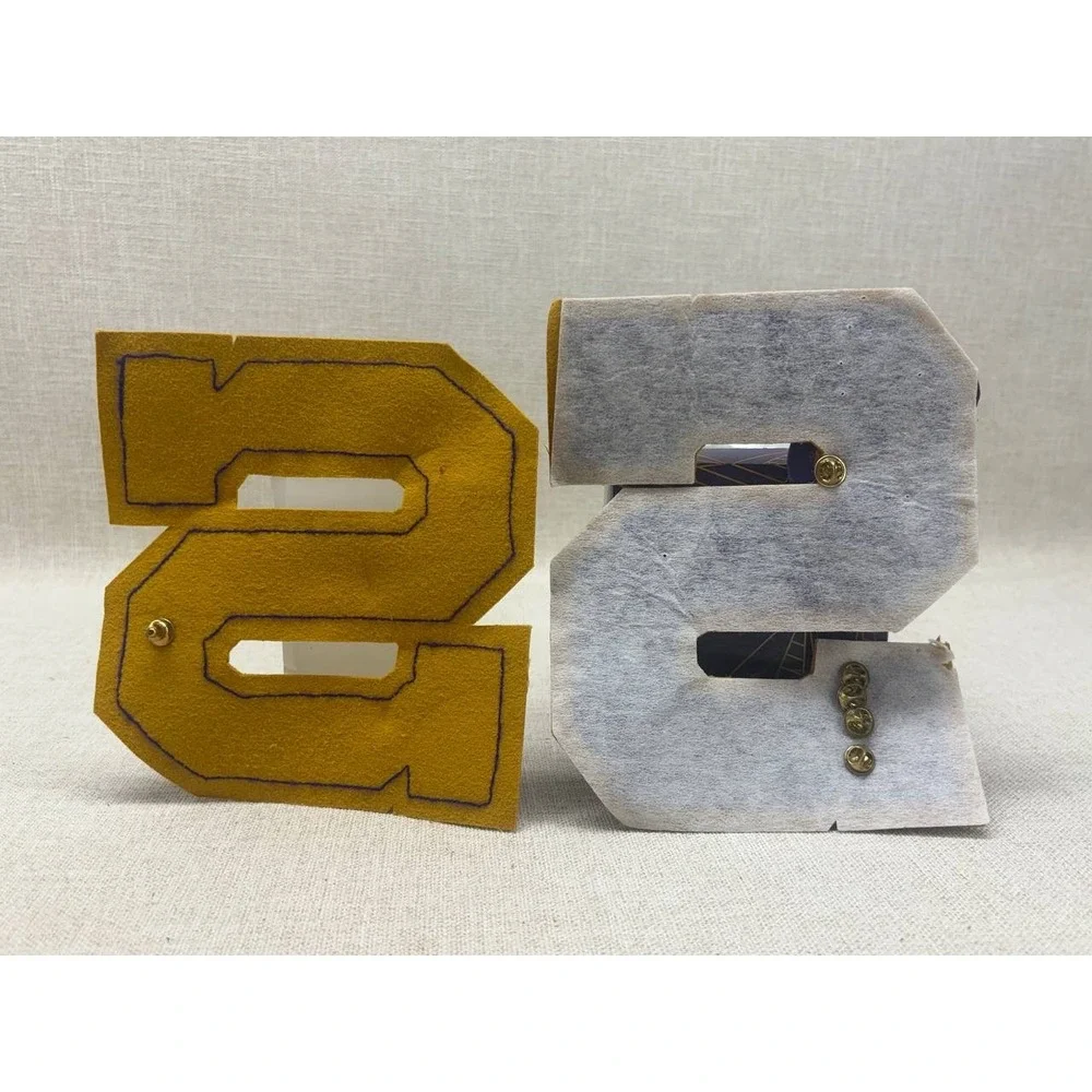 Vintage Varsity Letterman‎ Patches Purple Gold Letter S Academics Choir Pins Set